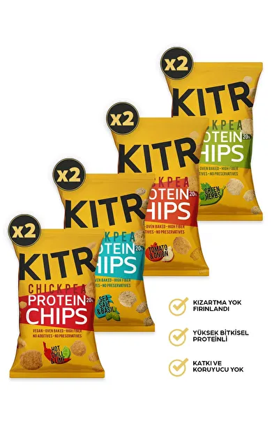 KITR 8'li Karışık Yüksek Proteinli Cips Paketi 8x50g